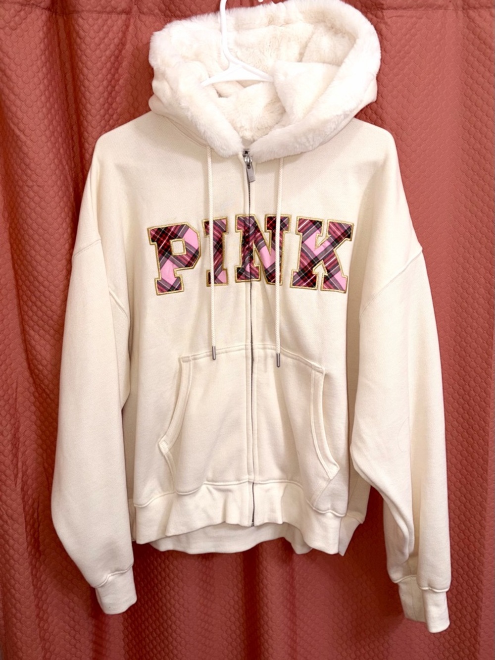 Victorias secret PINK 2025 Holiday limited edition fur hood zip up